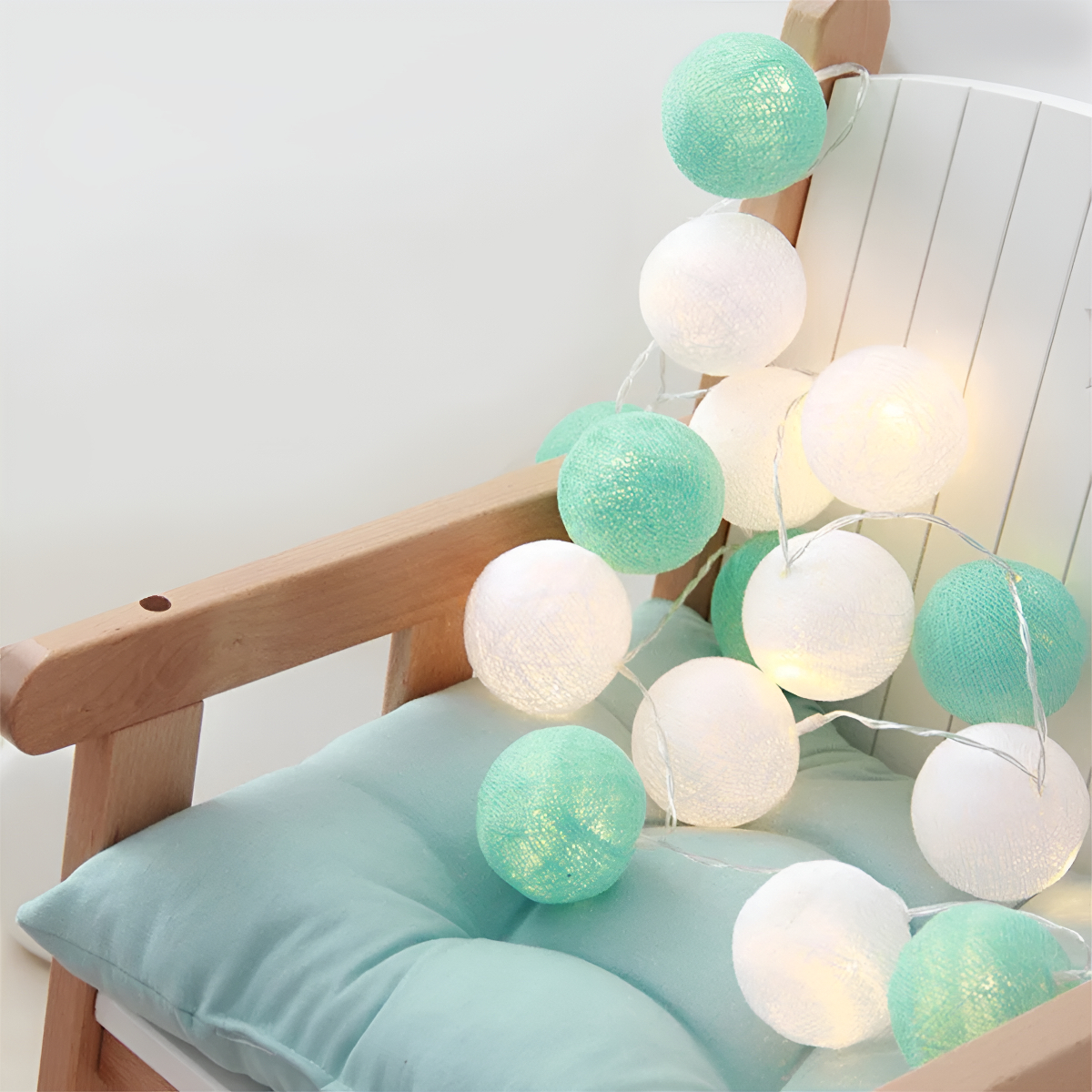 Guias Luces Cotton Ball Con Forma Esfera Led 3 Metros Guia - Imagen 2