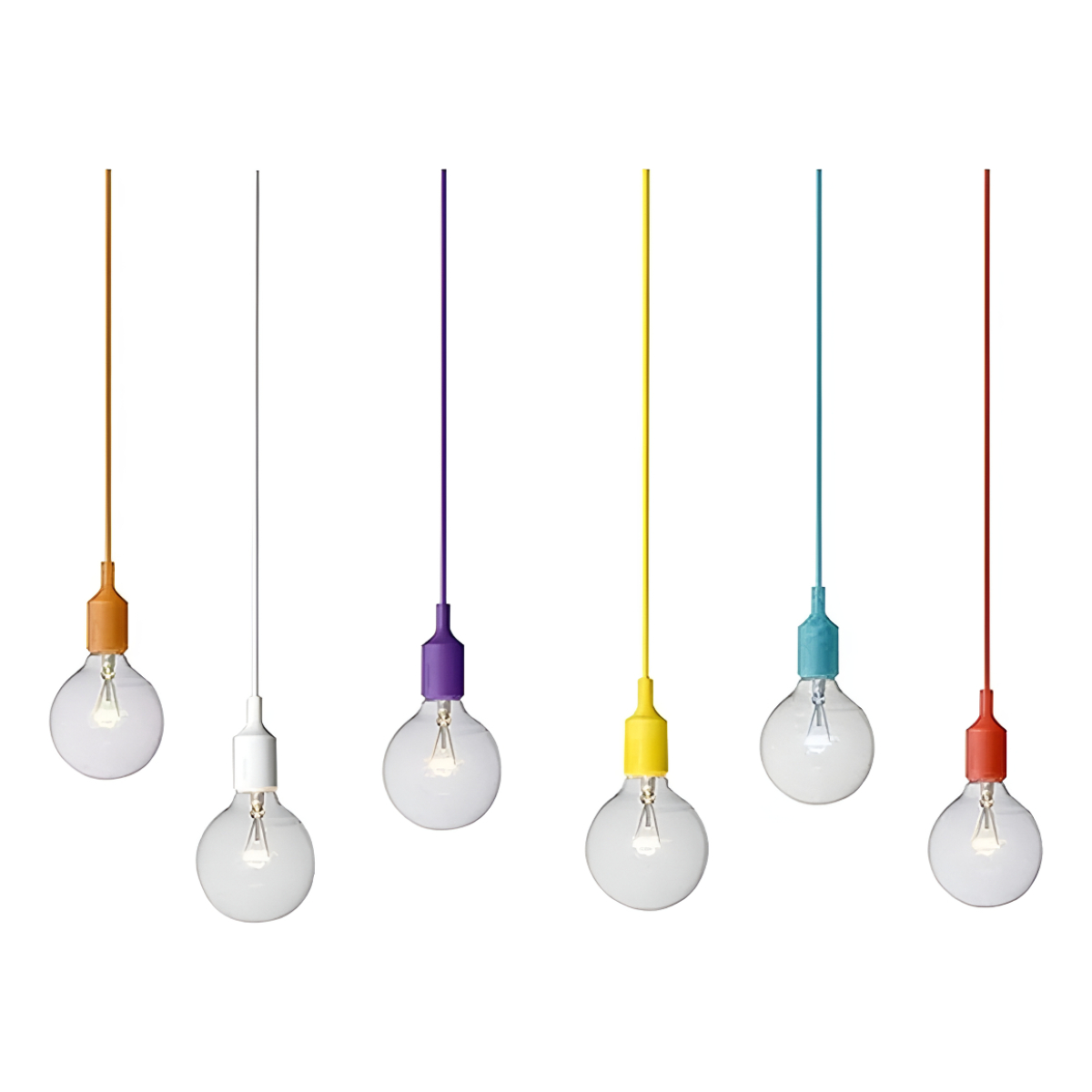 Colgantes Moderno Silicona Cable Textil 1mt Apto Led Vintage - Imagen 14