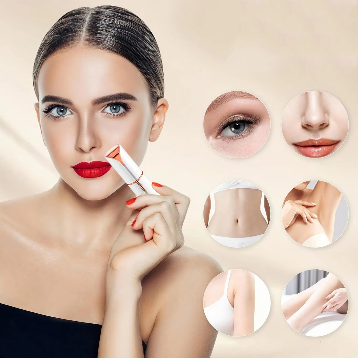 Depilador Recortador Cejas + Removedor De Vello Facial - Imagen 6