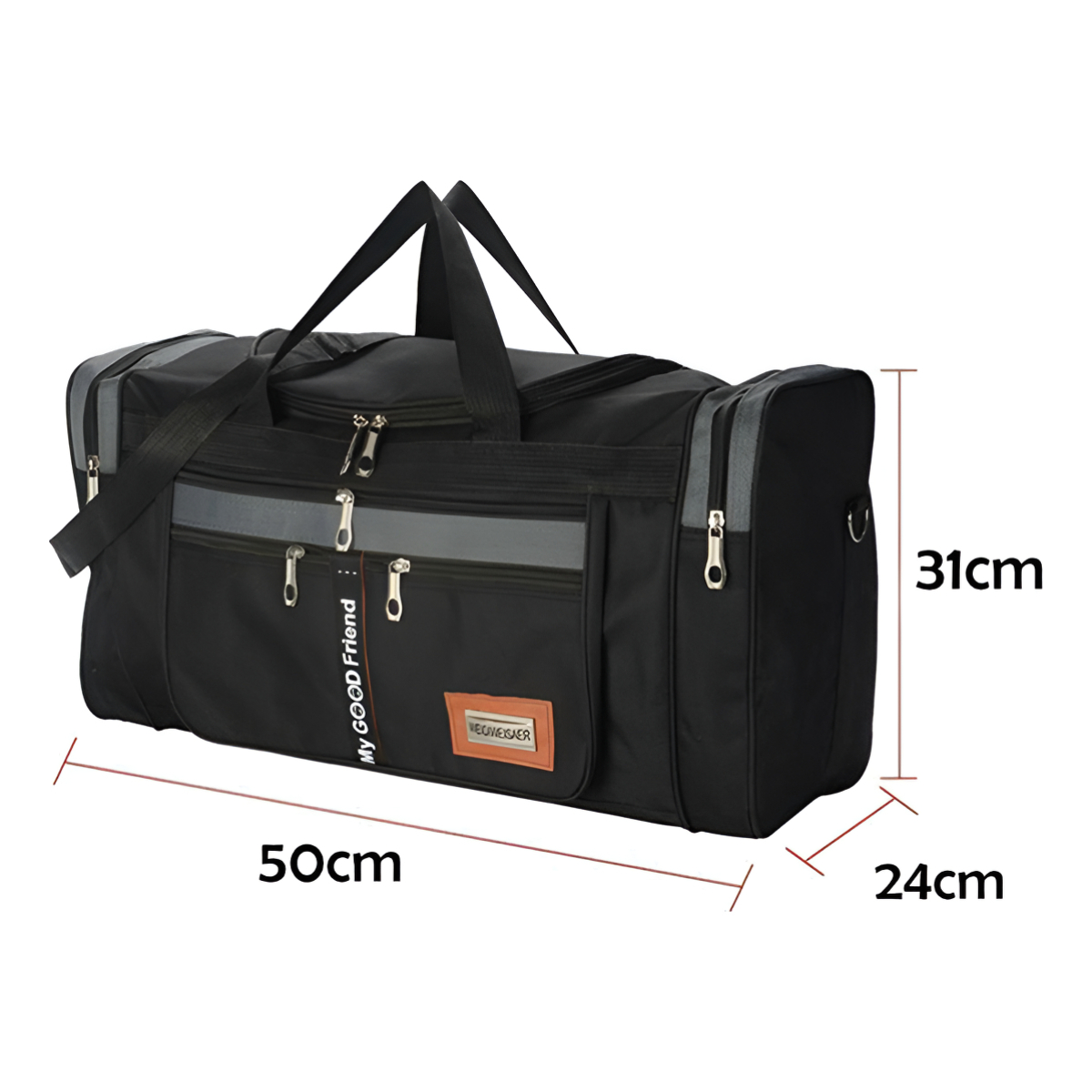 Bolso De Viaje Deportivo Reforzado 6 Bolsillos 50x24x31 Cm - Imagen 11