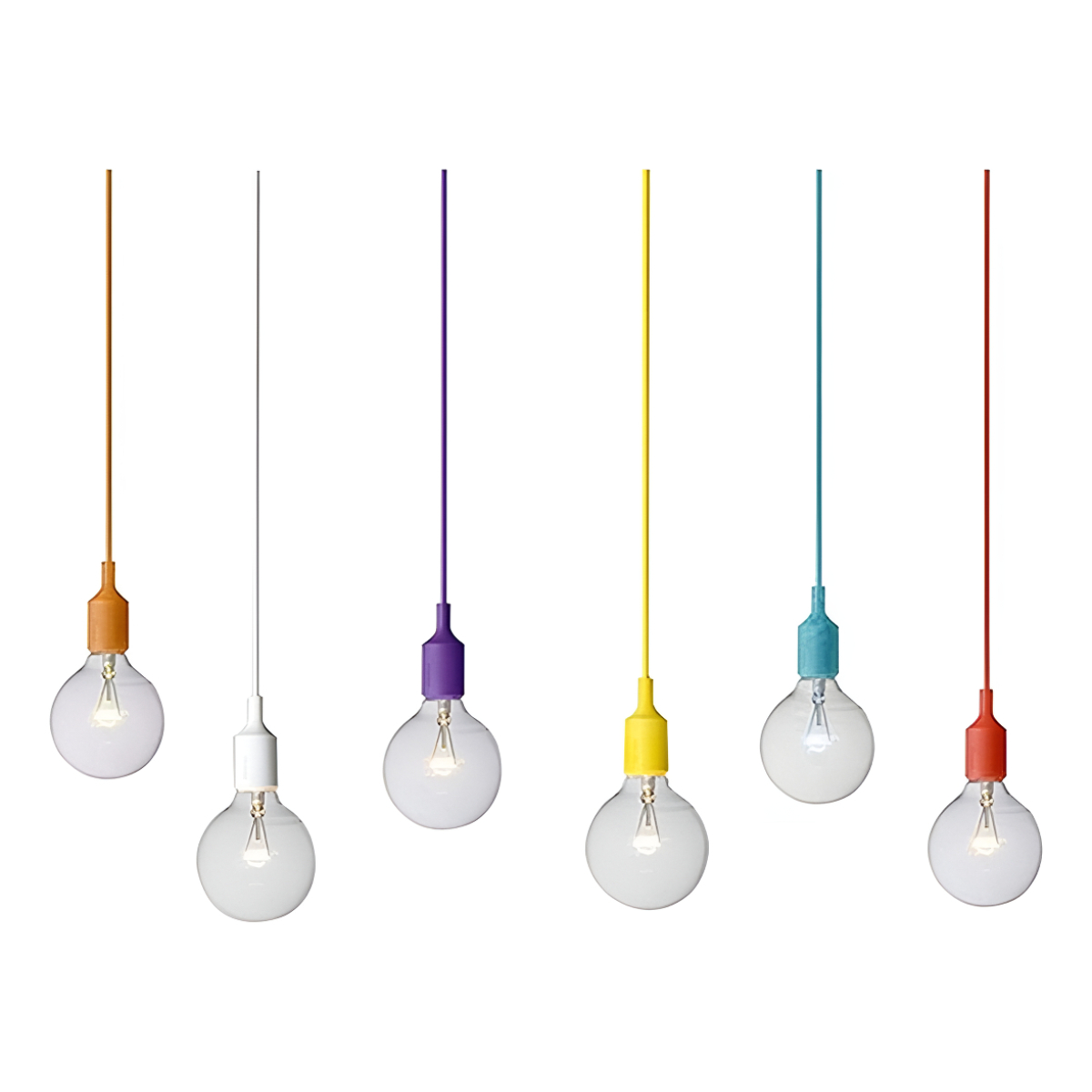 Colgantes Moderno Silicona Cable Textil 1mt Apto Led Vintage - Imagen 39