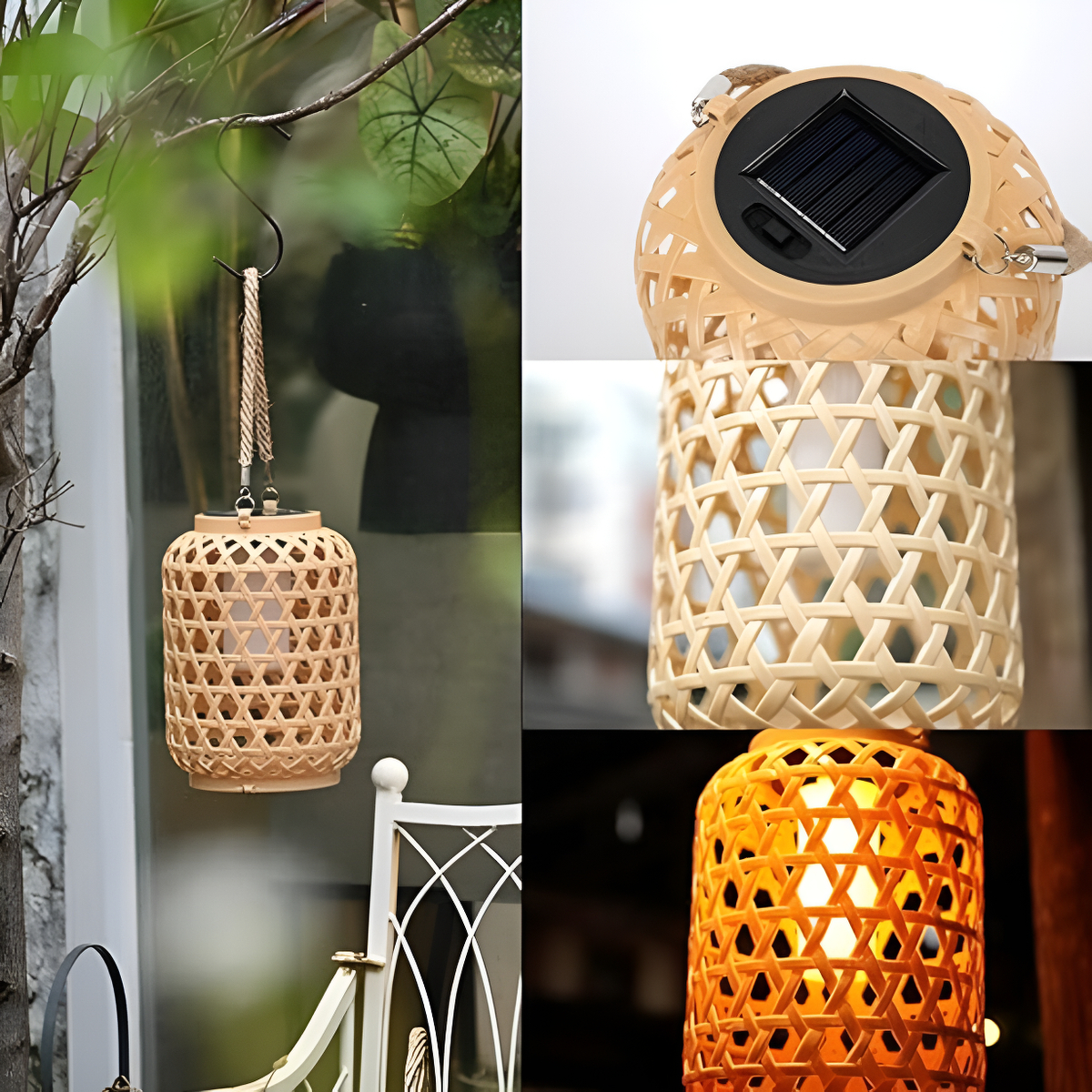 Lampara Farol Solar Colgante De Plástico Para Exteriores - Imagen 2