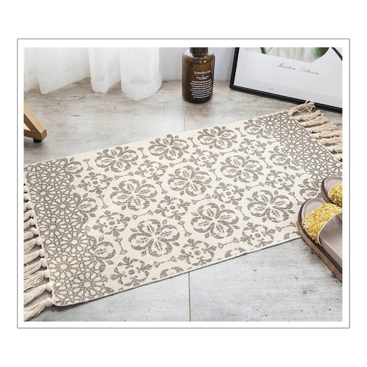 Alfombras Nórdicas Vintage Con Borlas Flecos Textil 90 Cm - Imagen 27