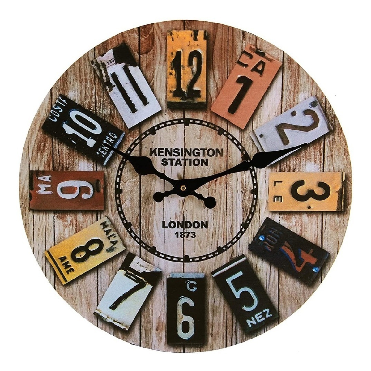 Reloj De Pared Simil Madera Retro Silencioso Decorativo - Imagen 1