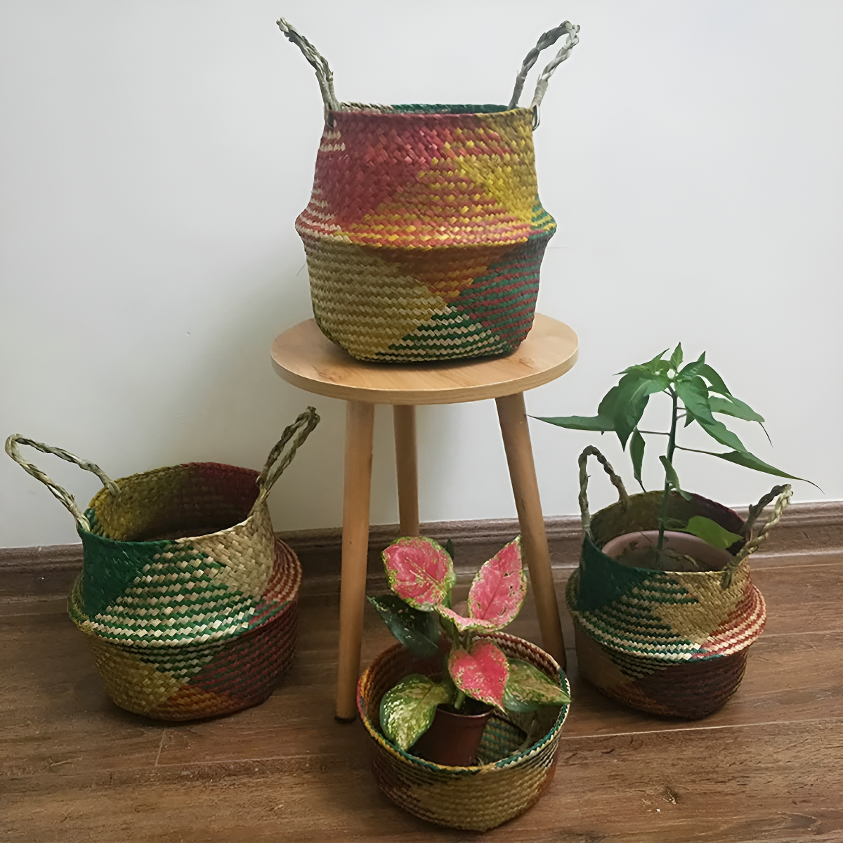 Cesto De Fibra Natural Canasto Decoración Multiuso Xxl - Imagen 6