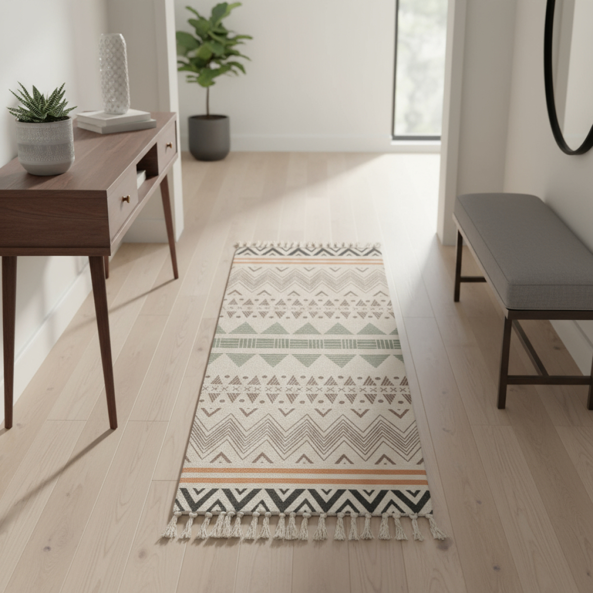 Alfombras Nórdicas Vintage Con Borlas Flecos Textil 90 Cm - Imagen 14