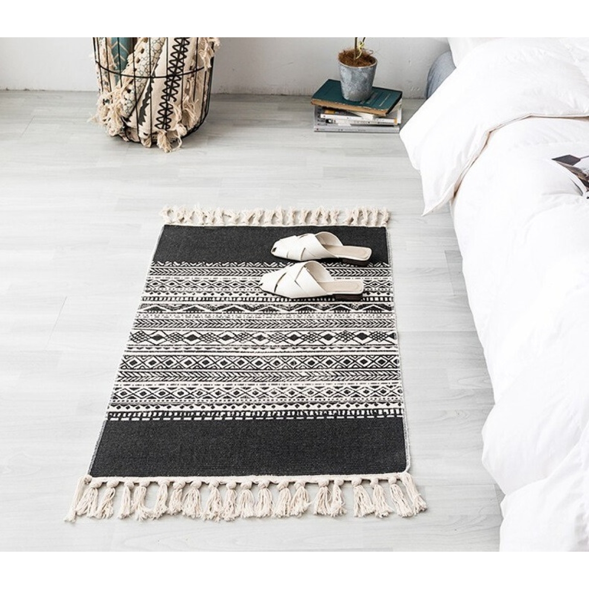 Alfombras Nórdicas Vintage Con Borlas Flecos Textil 90 Cm - Imagen 36