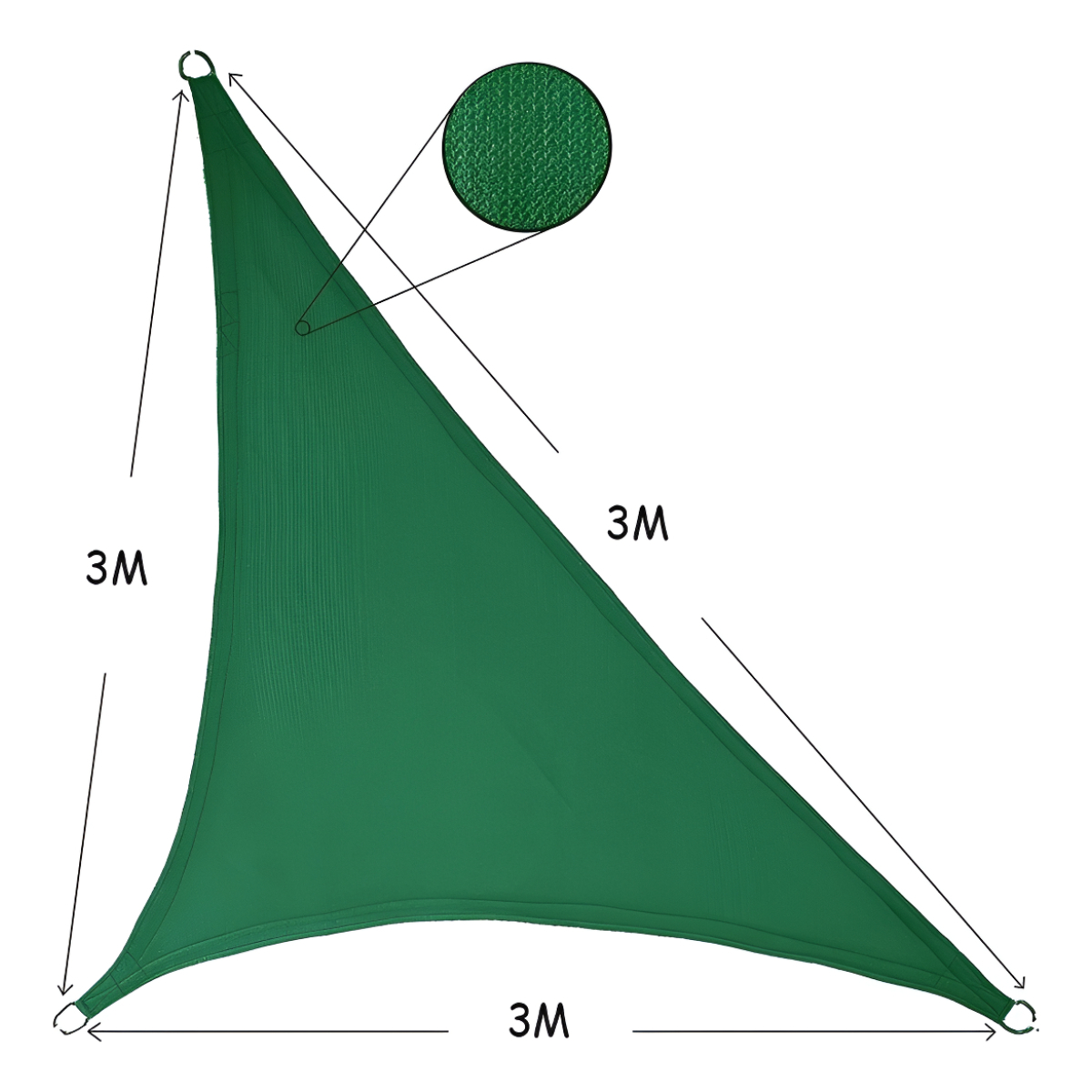 Lona Toldo Triangular Filtro Uv Calidad 3x3x3 - Imagen 7