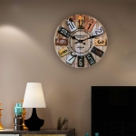 Reloj De Pared Simil Madera Retro Silencioso Decorativo - Imagen 4