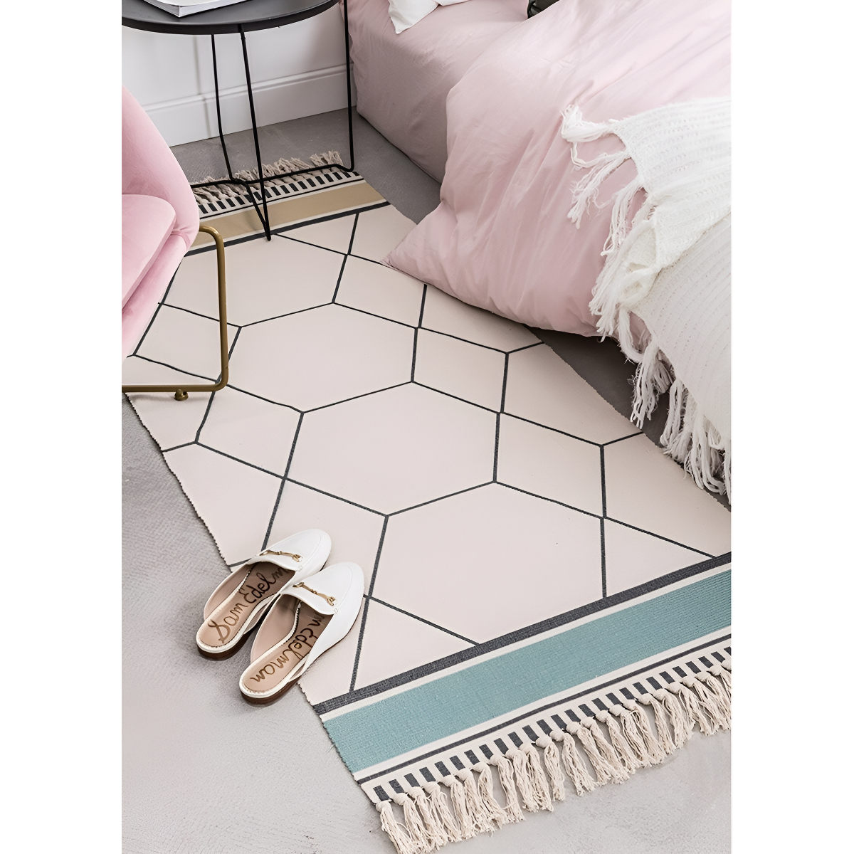 Alfombras Nórdicas Vintage Con Borlas Flecos Textil Deco - Imagen 11