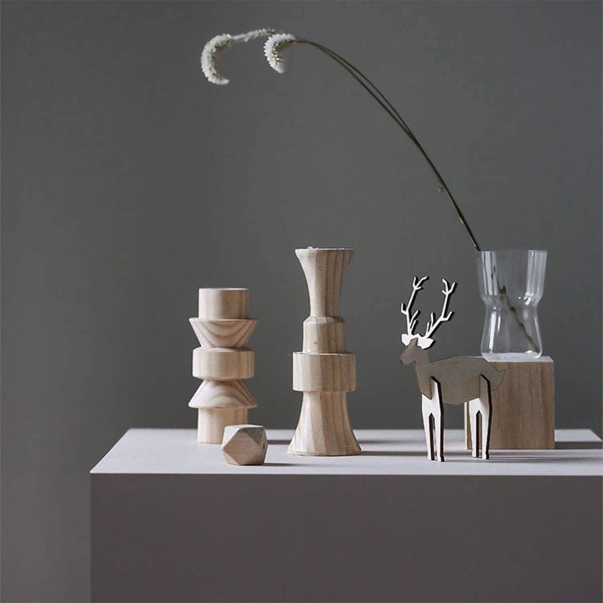 Porta Vela De Madera Soporte Candelabro Decoración 16 Cm - Imagen 7