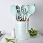 Juego 11 Piezas Utensilios Silicona + Soporte Cocina - Imagen 4