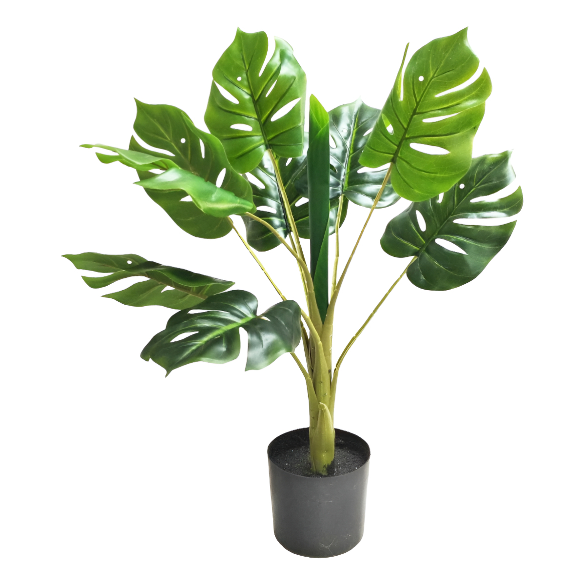 Planta Artificial En Maceta Simil Monstera 60cm Iluminaras - Imagen 1