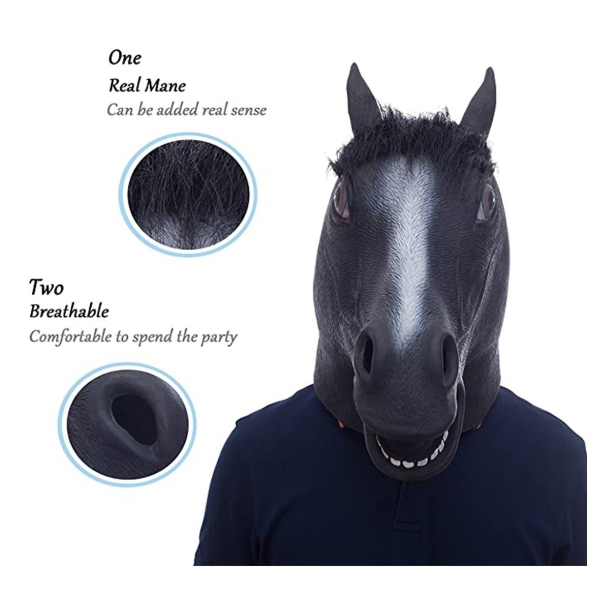 Mascara Caballo Latex Disfraz Halloween Horse - Imagen 5