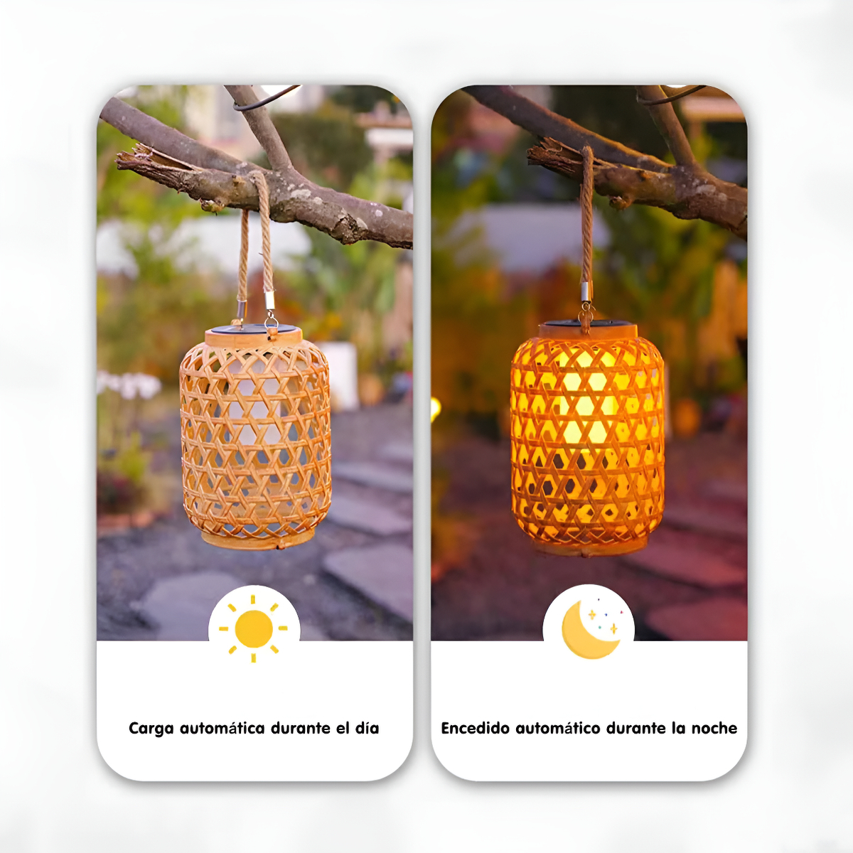 Lampara Farol Solar Colgante De Plástico Para Exteriores - Imagen 7