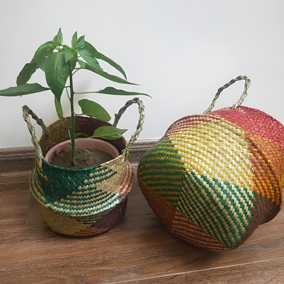 Cesto De Fibra Natural Canasto Decoración Multiuso Xxl - Imagen 5