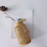 Florero Frasco Bollón Decorativo De Vidrio Con Mimbre Chico - Imagen 3