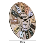 Reloj De Pared Simil Madera Retro Silencioso Decorativo - Imagen 2