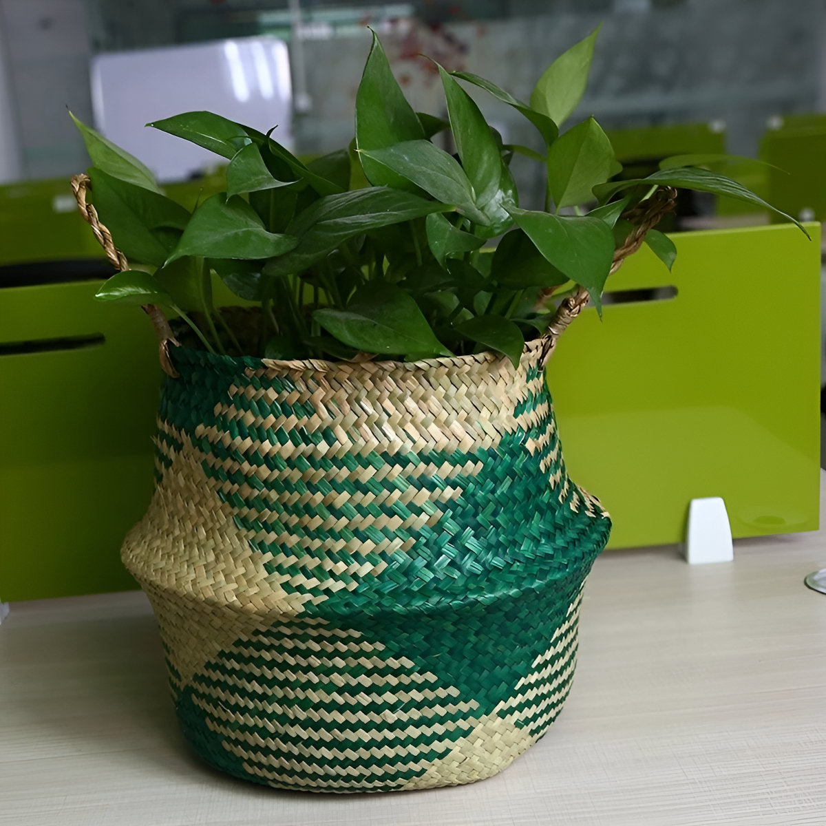 Cesto De Fibra Natural Canasto Ratán Decoración Multiuso Xl - Imagen 9