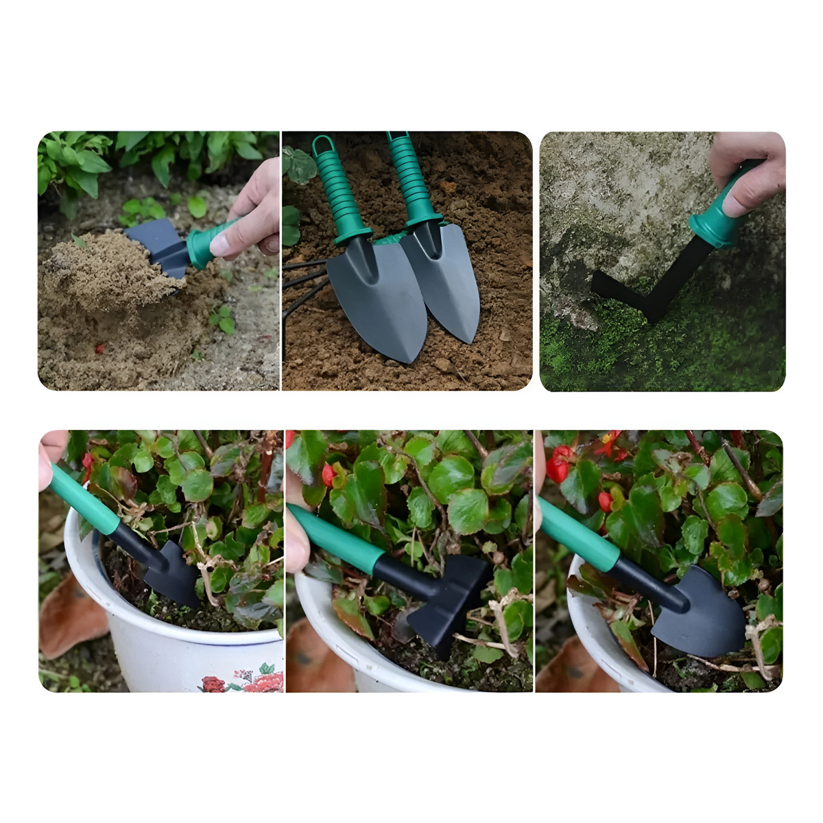 Kit Set Herramienta Jardinería X10 Piezas Estuche Pala Pinza - Imagen 5