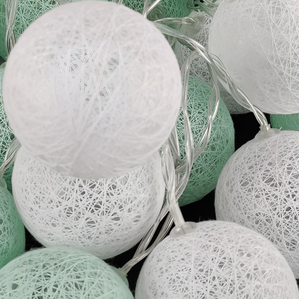 Guias Luces Cotton Ball Con Forma Esfera Led 3 Metros Guia - Imagen 3
