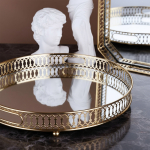 Bandeja Circular Dorada Nórdica Espejada Decorativa Chica - Imagen 7