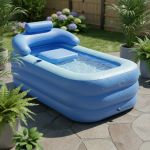 Bañera Inflable Piscina Spa Tina Portátil De Pvc + Inflador - Imagen 8
