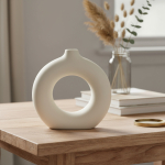 Florero Decorativo Circular De Cerámica Moderna Mediano - Imagen 5