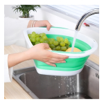 Colador De Silicona Plegable Lava Vegetales Frutas Cocina - Imagen 5