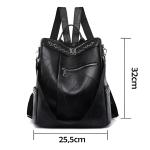 Cartera Mochila Urbana En Cuero Pu Bolsillo Externos - Imagen 10