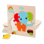Puzzle Infantil En Madera Piezas Grandes - Cohete Espacial - Imagen 2