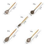 Juego 9 Piezas Utensilios Silicona + Soporte Madera Cocina - Imagen 2