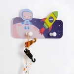 Perchero Colgante De Pared Infantil Astronautas Decorativo - Imagen 4