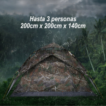 Carpa Moderna Plegable Autoarmable - Para 3 Personas 2m X 2m - Imagen 3