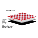 Mantel Para Picnic Gruesa Suave Transpirable Estilo Retro - Imagen 18