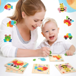 Puzzle Infantil En Madera Piezas Grandes - Cohete Espacial - Imagen 3