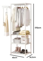 Perchero Organizador Con Estantes Y Barra Para Ropa - Imagen 2