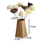 Florero Tejido Cesta Estilo Nordico En Mimbre Y Bambu - Imagen 8