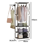 Perchero Organizador Con Estantes Y Barra Para Ropa - Imagen 8