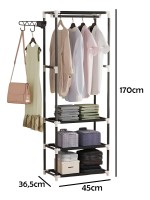 Perchero Organizador Con Estantes Y Barra Para Ropa - Imagen 8