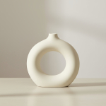 Florero Decorativo Circular De Cerámica Moderna Mediano