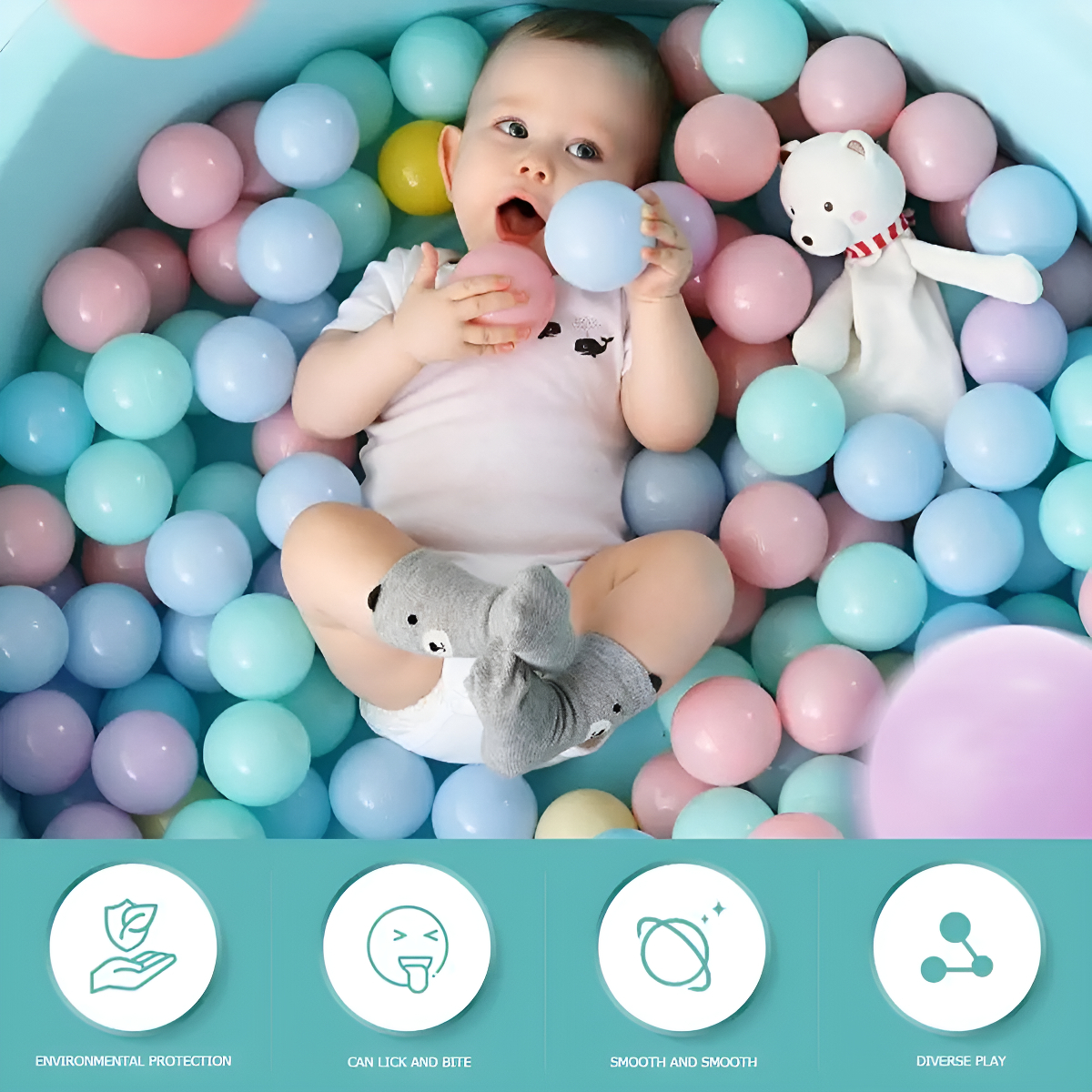 Set X50 Pelotas De Colores Para Casa Juego Pelotero Infantil - Imagen 3