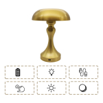 Lámpara Clásica Forma De Hongo Táctil Inalambrica Mesa - Imagen 15