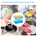 Soporte + Esponja Lava Platos Dispensador Detergente Jabón - Imagen 12