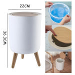 Papelera Cesto Basura Patas De Madera Decorativo Cocina Baño - Imagen 2