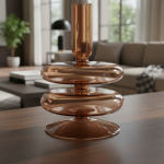 Candelabro Portavela De Cristal Ancho Decoración - Imagen 3