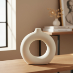 Florero Decorativo Circular De Cerámica Moderna Mediano - Imagen 4