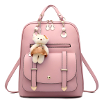 Cartera Mochila Urbana Con Peluche Dama De Cuerina