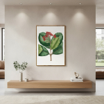 Cuadro Decorativo Moderno Hojas Con Marco Dorado - Imagen 8