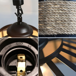 Lampara De Techo Cuerda De Cañamo Retro Industrial 40cm - Imagen 3